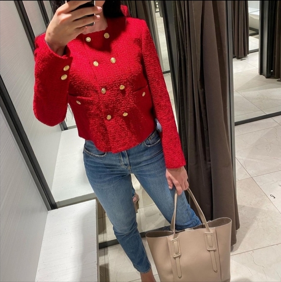 Zara Textured Double-breasted jacket - Picture 2 of 14